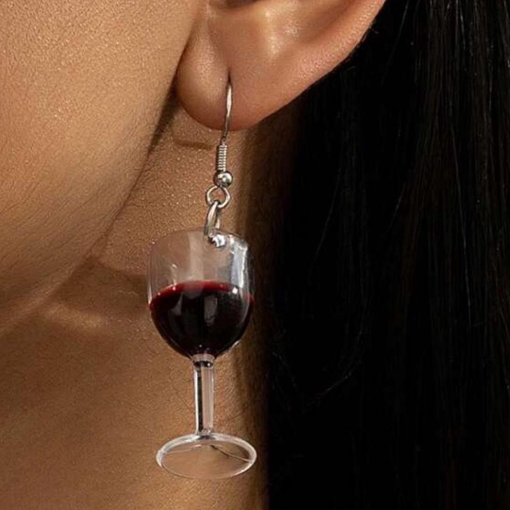 Wine Glass Dangle Earrings